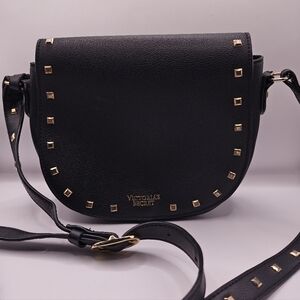 Victoria's Secret Black Crossbody Bag with Gold Accents